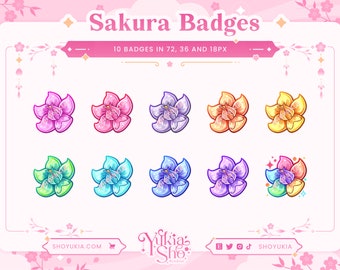 Spirit Blossom Sakura Sub Badges for Twitch/YouTube/Kick/Discord | Bit Badges | Twitch Sub Badges | Subscriber Badges | Discord Roles