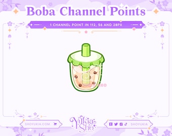 Boba Channel Points (Green)  for Twitch | Twitch Channel Point Icon | Twitch Emotes | Stream Emotes |  Channel Point Redeem