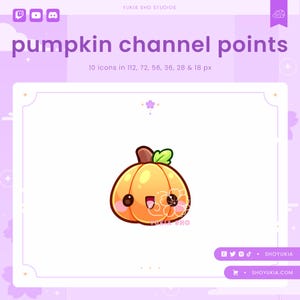 Pumpkin Twitch Channel Points Icon | Cute Emotes, Sub Badges for Streamers, YouTube & Discord Roles