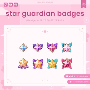 Star Guardian  (Set 1)Twitch Sub Badges | Bit Badges & Channel Points for Discord