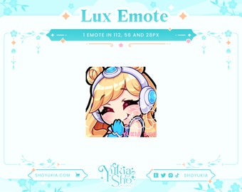 Lux Hehe Emote for Twitch/Discord/Youtube |  Custom Twitch Emotes | Discord Emotes  | Discord Stickers | Stream Emotes | Emote Pack