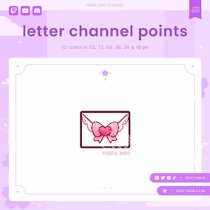 Love Letter Twitch Channel Point Icon | Cute Emotes, Sub Badges for Streamers, YouTube & Discord Roles