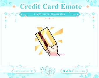 Credit Card Emote (Light) for Twitch/Discord/YouTube |  Custom Twitch Emotes | Discord Emotes | Discord Stickers | Stream Emotes