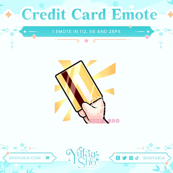 Credit Card Emote (Light) for Twitch/Discord/YouTube |  Custom Twitch Emotes | Discord Emotes | Discord Stickers | Stream Emotes