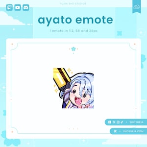 Gesto de Twitch de tarjeta de crédito Ayato / Lindo paquete de gestos de Genshin Impact para streamers, YouTube, Discord y TikTok