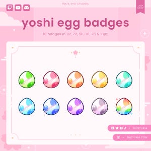 Badge Twitch Sub: badge Yoshi Egg/Bit, icone Channel Point per Discord e YouTube