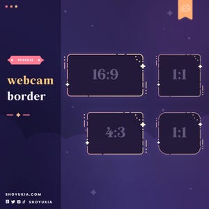 Sparkle  Webcam Border (Sunrise) | Cute Aesthetic Webcam Frame for Twitch, YouTube, TikTok & Facebook Streaming