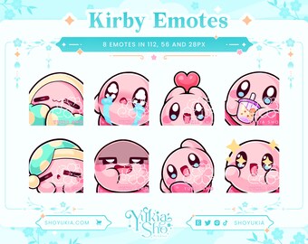 Pink Puff Emote Pack for Twitch/Discord/Youtube |  Custom Twitch Emotes | Discord Emotes | Discord Stickers | Stream Emotes | Cute Emotes