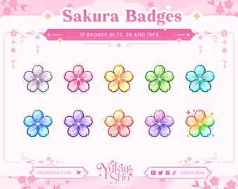 Sakura (Pastel) Sub Badges for Twitch/YouTube/Discord | Bit Badges | Twitch Sub Badges | Subscriber Badges | Discord Roles | Stream Badges