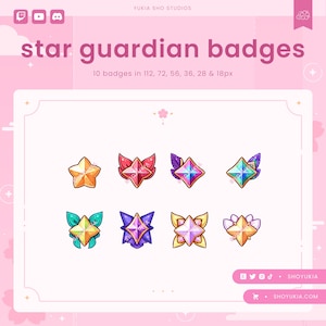 Star Guardian Twitch Sub Badges (Set 2) | Cute Stream Badges, Bit Badges, Channel Points Icon, Emotes for Streamers, Discord & YouTube
