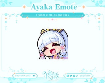 Ayaka Ayaya Emote for Twitch/Discord/YouTube |  Custom Twitch Emotes | Twitch Emote | Discord Emote | Discord Stickers | Stream Emotes