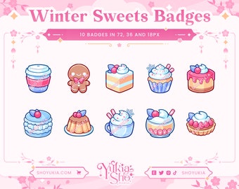 Winter Sweets Sub Badges (Vanilla) for Twitch/YouTube/Discord | Bit Badges | Twitch Sub Badges | Subscriber Badges | Discord Roles | Stream