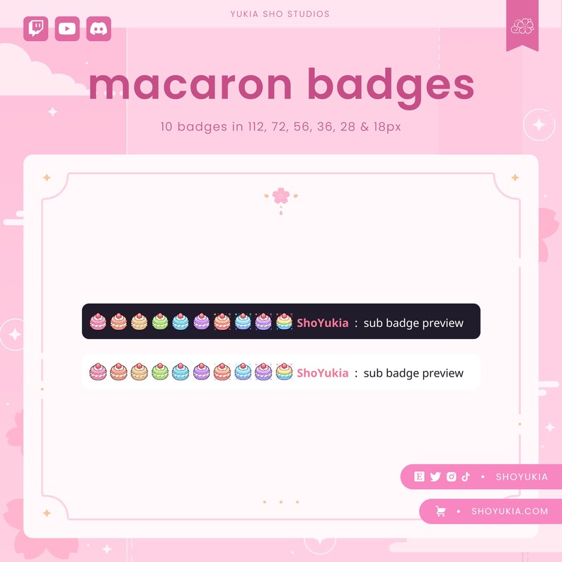 Twitch Sub Badges : Macaron | Bit Badges, Channel Point Icons for ...