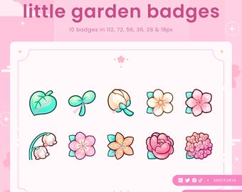 Twitch Sub Badges : Little Garden  (Pink) | Bit Badges, Channel Point Icons for Discord & YouTube