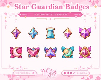 Star Guardian (Set 3) Sub Badges for Twitch/YouTube/Kick/Discord | Bit Badges | Twitch Sub Badges | Subscriber Badges | Discord Roles