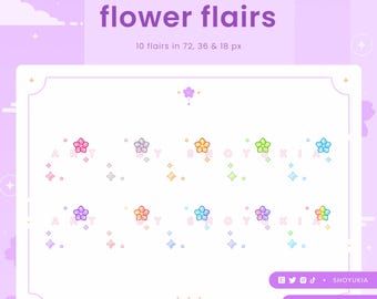Flower Twitch Badge Flair | Cute Add-On Icons for Tiered Stream Sub Badges