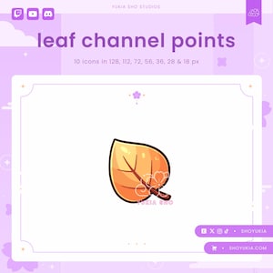 Löv (Gult) Twitch-kanalpunktsikon | Emotes, prenumerationsmärken för Discord och Youtube