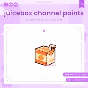 Puede incluir: Una ilustración de dibujos animados de una caja de jugo con una naranja en el frente y una pajita que sobresale de la parte superior. La caja de jugo es naranja y marrón con una etiqueta blanca. El fondo es de color púrpura claro con un marco blanco.