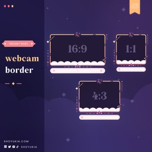 Twitch Webcam Frame : Dreamy Skies  | Cam Border for YouTube, TikTok & Facebook Streamers