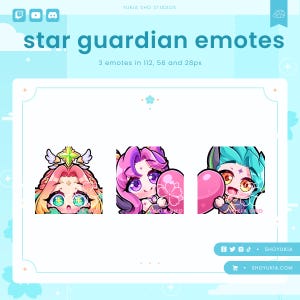 Star Guardian Twitch Emote Pack (Set 2) | Cute LoL Emotes for Streamers, YouTube, Discord, Tiktok