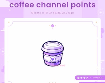 Twitch Channel Point Icon : Coffee (Purple) | Streamer Emotes, Sub Badges for Discord & YouTube