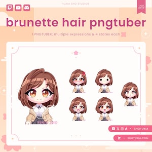 Female Chibi PNGTuber Avatar | Cute Streamer Model for Twitch, YouTube, VTuber Content, Tiktok, Discord & OBS Streaming