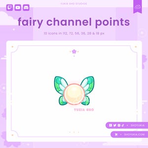 Fairy Twitch Channel Point Icons | Cute Emotes, Sub Badges for Streamers, YouTube & Discord Roles