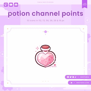Love Potion Twitch Channel Point Icon | Cute Emotes, Sub Badges for Streamers, YouTube & Discord Roles