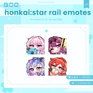 Honkai:Star Rail Twitch Emote Pack (Set 1) | Cute Anime Emotes for Streamers, YouTube, Discord, Tiktok