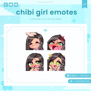 Chibi Girl Twitch Emote Pack (Set 2) |  Cute Twitch Emotes | Discord Emotes | Cute Girl Emotes | Streamer Emotes |