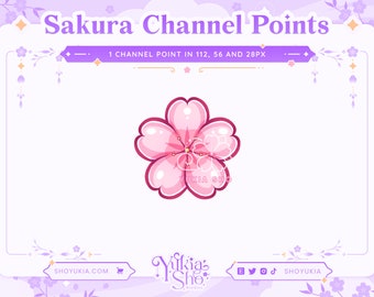 Points de chaîne Sakura Flower pour Twitch | Icône de point de canal Twitch | Émotes Twitch | Diffusez des émoticônes | Échange de points de chaîne