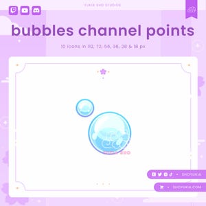 Bulles Icône Points de chaîne Twitch | Icône de point de chaîne Twitch | Émoticônes Twitch | Emotes en streaming |  Échanger des points de chaîne