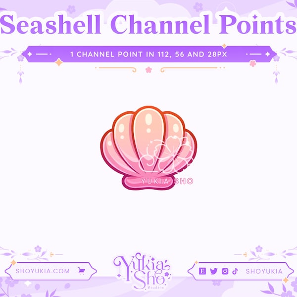 Seashell (Pink) Channel Points for Twitch| Twitch Channel Point Icon | Twitch Emotes | Stream Emotes |  Discord