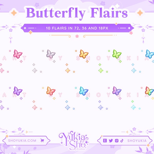 Butterfly Twitch Sub Badge Flair | Bit Badges | Twitch Sub Badges | Twitch Flair | Badge Flair | Badge Flair Twitch | Cute Sub Badges