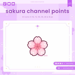 桜花のTwitchチャンネルポイントアイコン | かわいい絵文字、ストリーマー向けサブスクバッジ、YouTube、Discordロール
