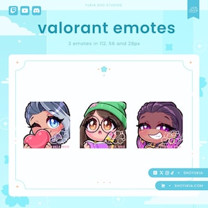 Valo Twitch Emote Pack | Cute Val Emotes for Streamers, YouTube, Discord, Tiktok