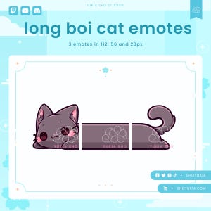 Twitch Emote: LongBoi Cat (Black) | Kitten Emotes for Discord, YouTube & TikTok