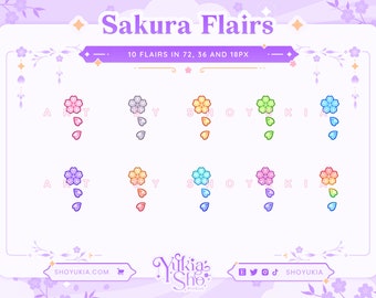 Sakura Twitch Sub Badge Flair | Bit Badges | Twitch Sub Badges | Twitch Flair | Badge Flair | Badge Flair Twitch | Cute Sub Badges