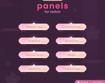 Peach Blossom  (Peach) Twitch Panels | Stream Graphics Pack