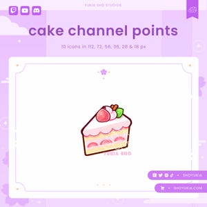 Dreamland Cake Twitch Channel Points Icon | Cute Emotes, Sub Badges for Streamers, YouTube & Discord Roles