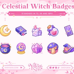 Celestial Witch Sub Badges (Indigo) for Twitch/YouTube/Discord | Bit Badges | Twitch Sub Badges | Subscriber Badges | Discord Roles | Stream