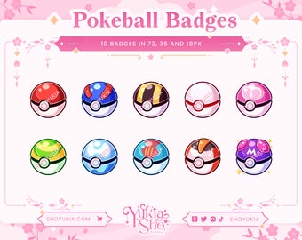 PKMN Pokeball Sub Badges for Twitch/YouTube/Discord | Bit Badges | Twitch Sub Badges | Subscriber Badges | Discord Roles | Stream Badges