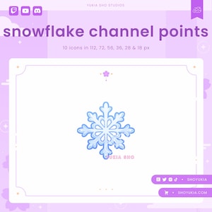 Snowflake Twitch Channel Points Icon | Cute Emotes, Sub Badges for Streamers, YouTube & Discord Roles