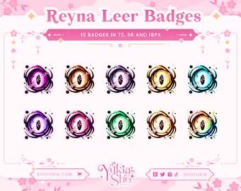 Reyna Leer Sub Badges for Twitch/YouTube/Kick/Discord | Bit Badges | Twitch Sub Badges | Subscriber Badges | Discord Roles | Stream Badges