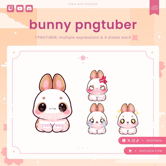 PNGTuber Model : Brown Spotted Bunny  | VTuber Avatar for Streaming, Twitch, YouTube, and Discord