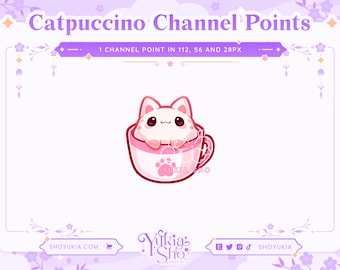 Cat Cafe Catpuccino Channel Points for Twitch | Twitch Channel Point Icon | Twitch Emotes | Stream Emotes |  Cute |  Channel Points Redeem