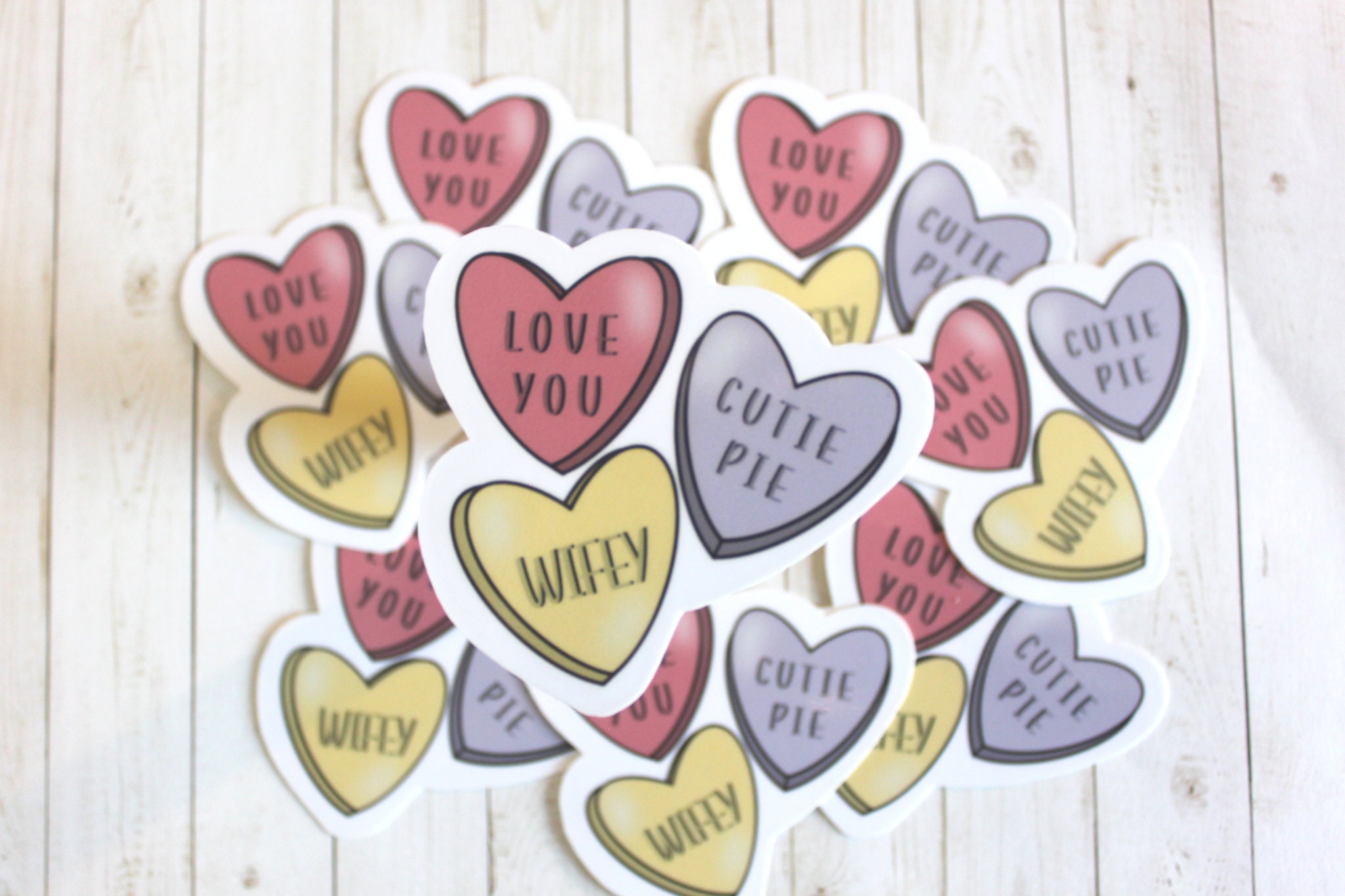 Conversation Heart Vinyl Sticker Die cut sticker Heart Etsy