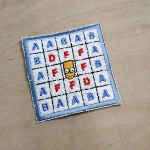 Bart Simpson seating chart chenille patch 10cm (4")
