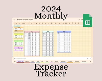 Bill Tracker Monthly Bill Tracker Google Sheets Bills Tracker Yearly Income and Expense tracker Budget Organizer Personal Finance