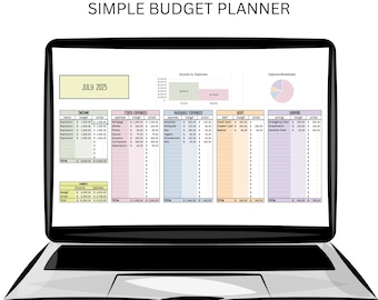 Editable Budget Spreadsheet | Monthly Finance Tracker | Excel Template | Digital Download